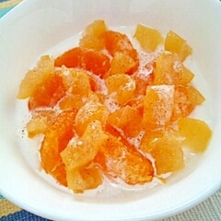 まろやか☆蜜柑と柚子のシナモンクリームヨーグルト♪